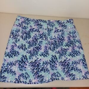 Skort Plus Size 18 Abstract print Pockets Stretch Purples Blues